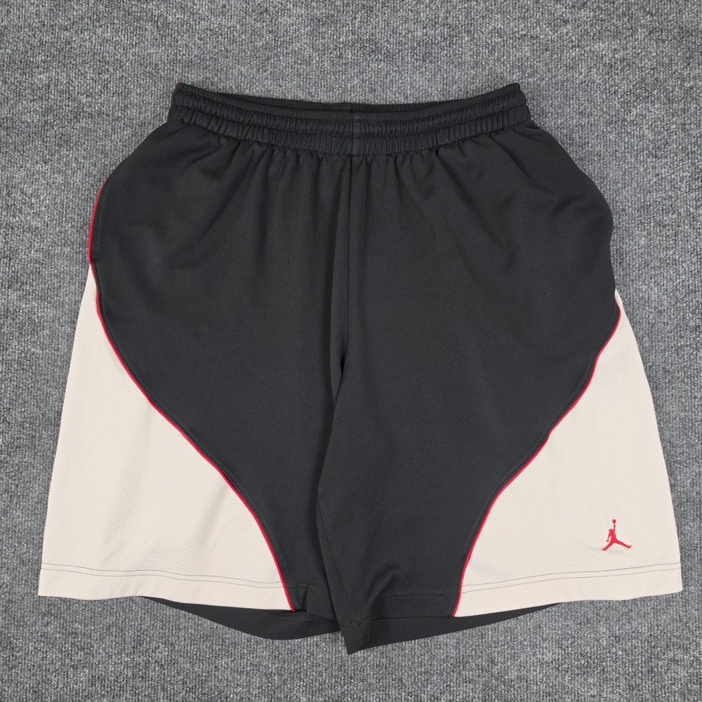 Jordan Basketball Shorts Men's XL Dri-Fit Black White Red Loose Fit Jumpman